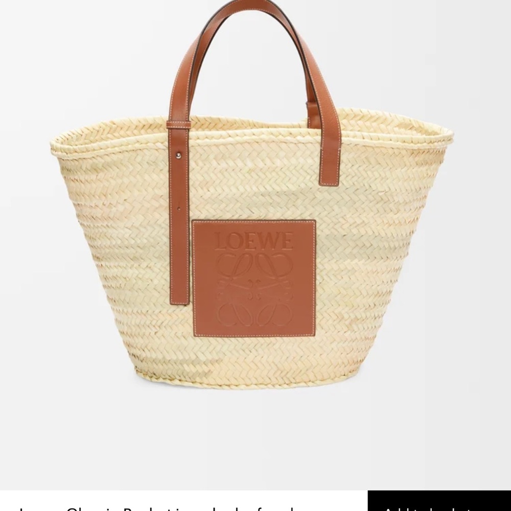 Loewe Natural Straw Tote with Tan Leather Handles - Picture 9 of 10